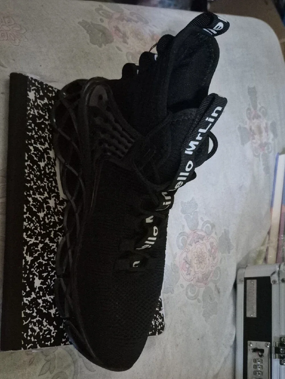 Hello MrLin Black High-Top Blade Sneaker Punk Techwear Shoes